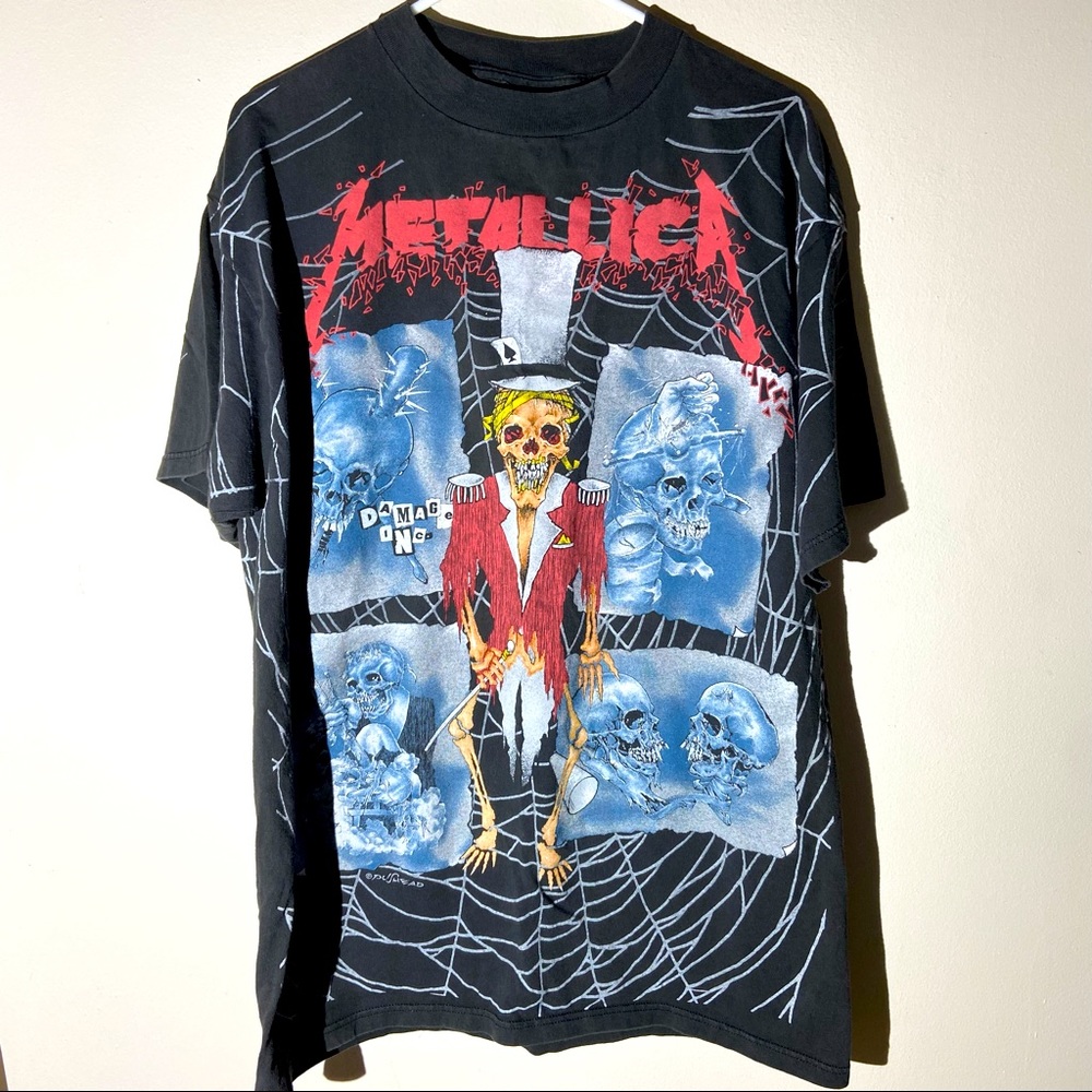 Vintage 1992 Metallica Damage Inc. Pushead Design All Over Print AOP Shirt